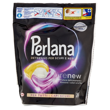 PERLANA Caps Detersivo Scuri e Neri 20 lavaggi 20 x 13,5 g